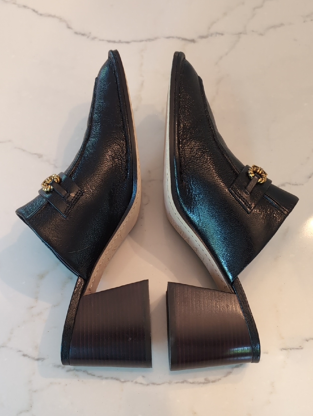 Tory Burch Perrine Black Leather Mule Pumps, Women’s Size 10.5M - Picture 4 of 10